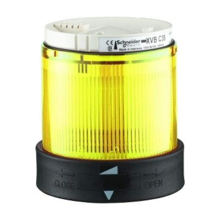 Picture of Harmony XVB, Indicator bank, illuminated unit, plastic, yellow, 70mm, flashing, for bulb or LED, 24V AC, 24...48V DC