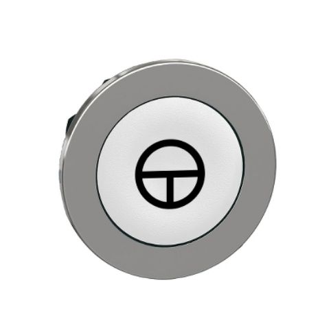 Picture of Head for non illuminated push button, Harmony XB4, flush mounted white flush caps pushbutton black marked "T"