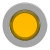 Picture of Head for illuminated push button, Harmony XB4, metal, yellow, universal LED, 30mm, left to center, for legend of insertion