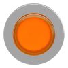 Picture of Head for illuminated push button, Harmony XB4, metal, orange projecting, 30mm, universal LED, push-push, unmarked
