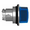 Picture of Head for illuminated selector switch, Harmony XB4, metal, blue handle, 30mm, universal LED, 3 positions, to center