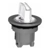 Picture of Head for illuminated selector switch, Harmony XB4, metal, white handle, 30mm, universal LED, 3 positions, right to center