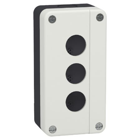 Picture of Empty enclosure, Easy Harmony XALB, plastic, grey lid, 3 cut outs, 22mm, IP65