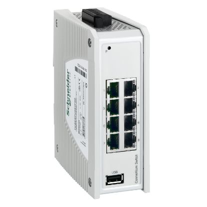 Picture of network switch, Modicon Networking, premium unmanaged, 8 ports for copper