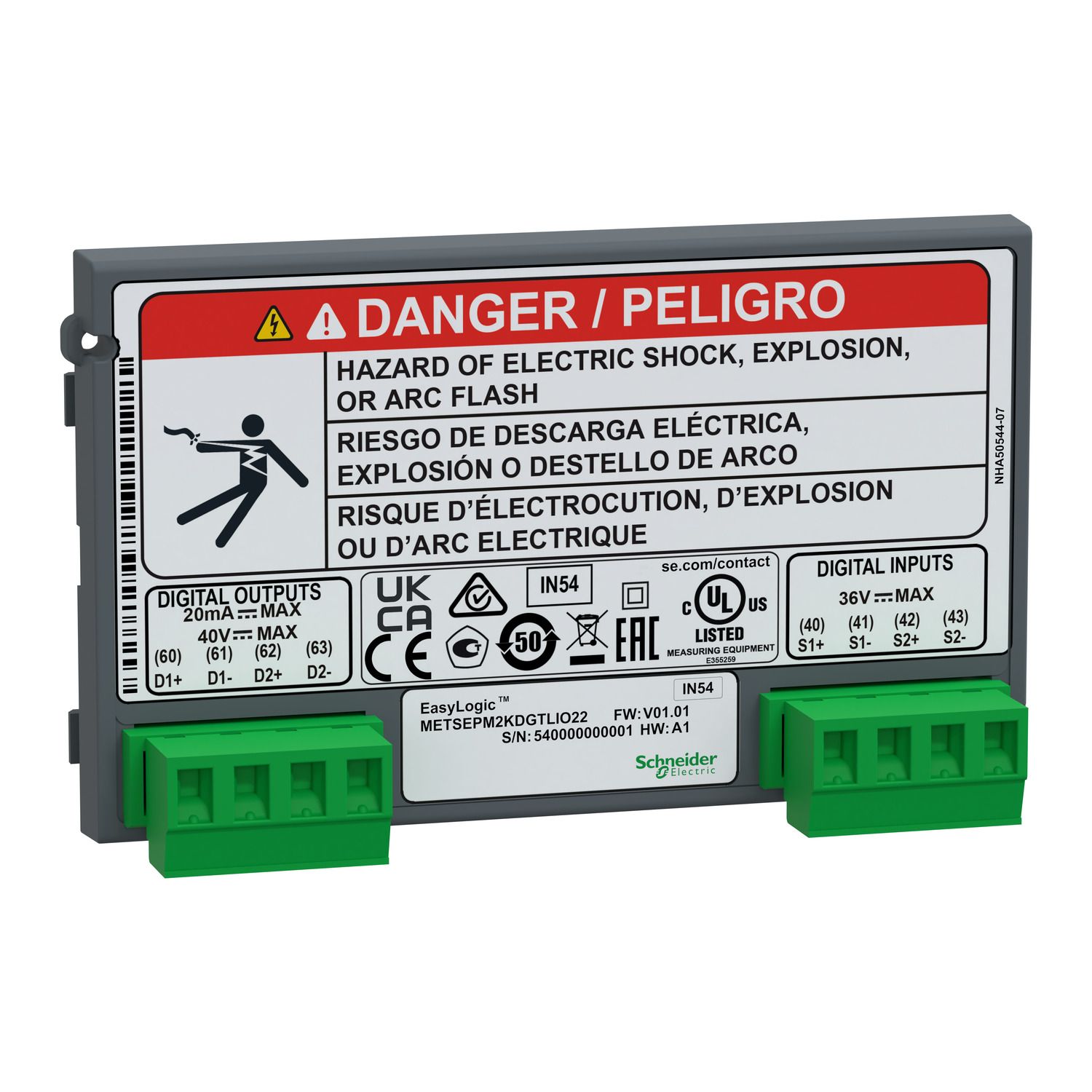 Picture of PM2X30 I/O Module, PM2000 series, Digital, 2 Inputs + 2 outputs