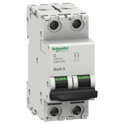 Picture of Miniature circuit breaker (MCB), Multi9 C60H-DC, 2P, 30A, C curve, 5kA (UL1077), 6kA (IEC/EN 60947-2)