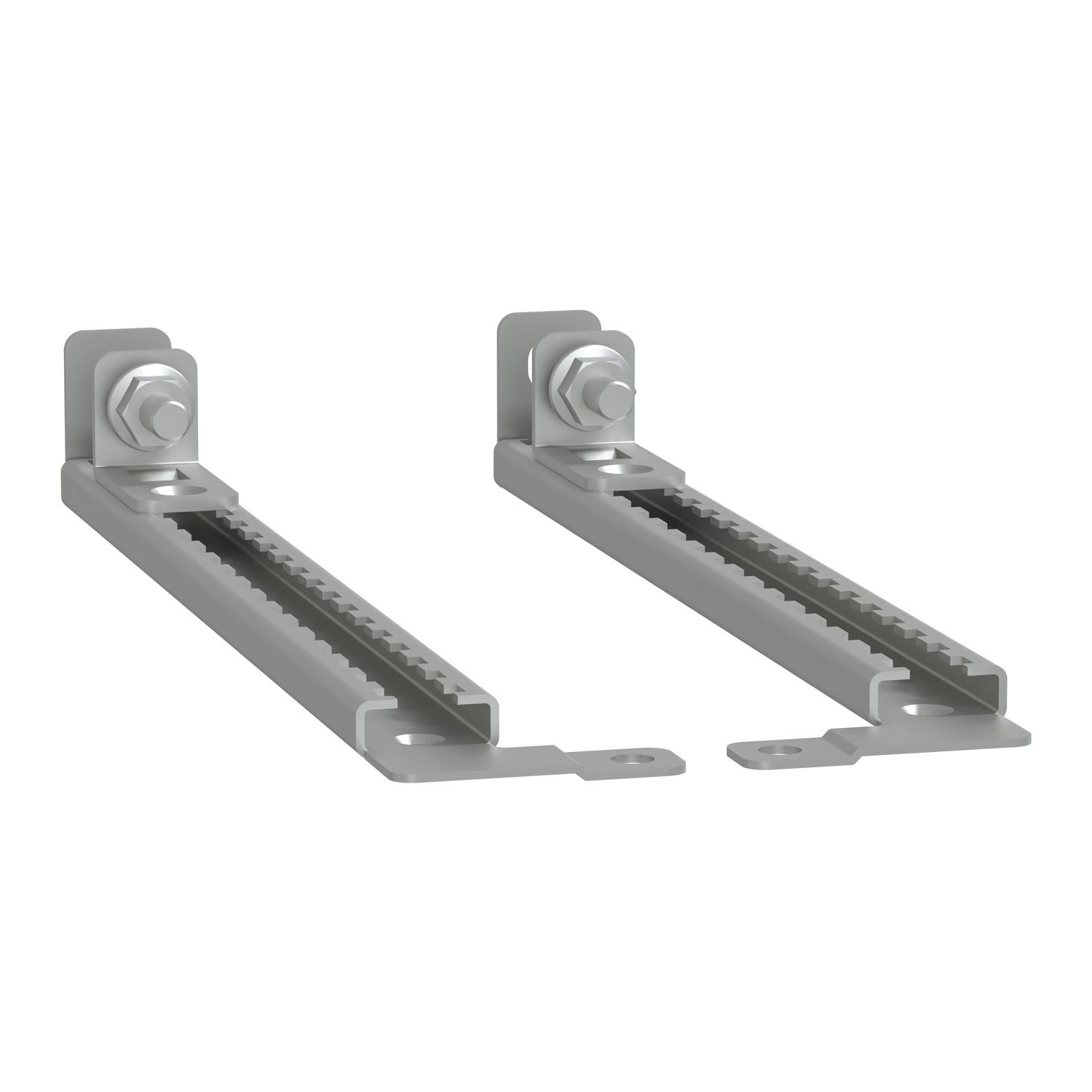 Picture of set of 4 step slides with brackets for adjustment of m.plate in PLM 108