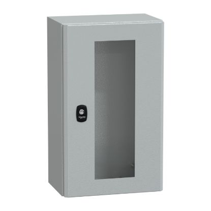 Picture of Wall mounted steel enclosure, PanelSeT S3D, transparent door, without mounting plate, 500x300x200mm, IP66, IK08