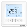 Picture of Thermostat, Spacelogic, fan coil proportional, networking, LCD 5 Button, 4P, 3 fan, modbus, external sensor, 24V, white