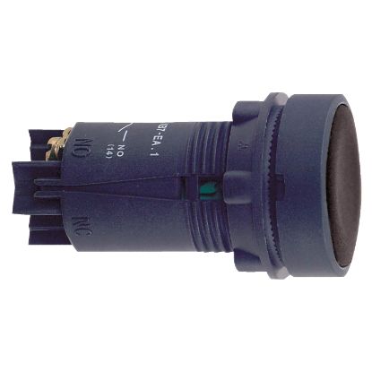 Picture of black pushbutton + 22 push-push to release - 1OC