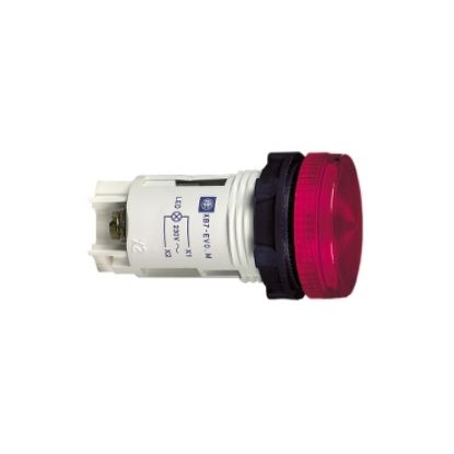 Picture of round pilot light Ø 22 - IP 40 - red - integral LED - 230 V - lugs