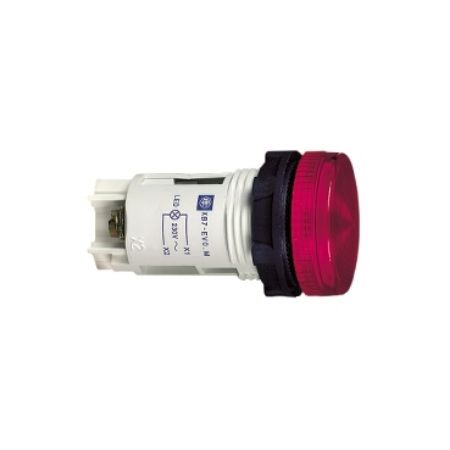Picture of round pilot light Ø 22 - IP 40 - red - integral LED - 230 V - lugs