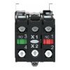 Picture of Harmony XB4, Light block with body fixing collar, metal, red, integral LED, 24V AC DC, 1NO+1NC