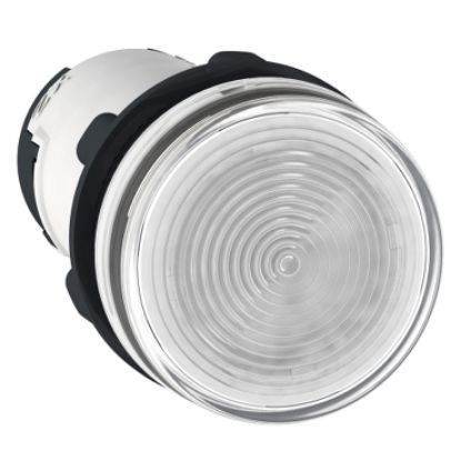Picture of round pilot light Ø 22 - white - bulb BA 9s - 230 V - faston connectors