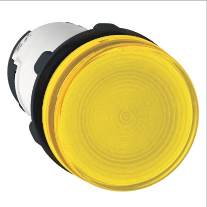 Picture of round pilot light Ø 22 - yellow - bulb BA 9s - 230 V - faston connectors