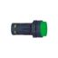 Picture of green illuminated pushbutton Ø 22 - spring return - 230 V - 1 NO
