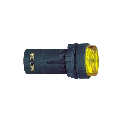 Picture of yellow illuminated pushbutton Ø 22 - spring return - 230 V - 1 NO