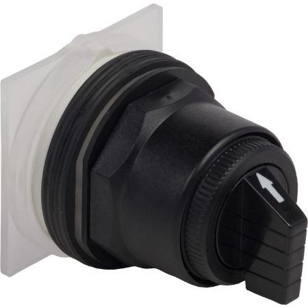 Picture of Selector switch head, Harmony 9001SK, plastic, standard handle, black, 30mm, 3 positions, spring return right to center