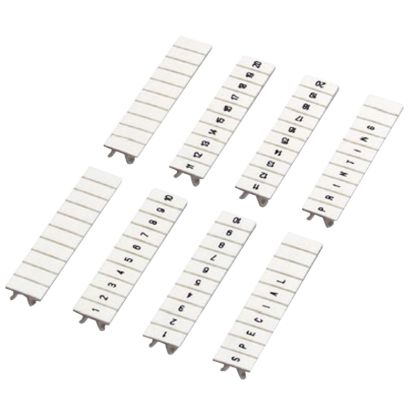 Picture of Marking strip, Linergy TR, clip in type, 5mm, printed characters 31 to 40, printed horizontal, white, Set of 10