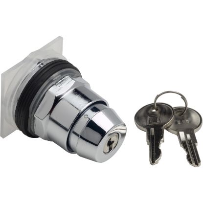 Picture of Head for key selector switch, Harmony 9001K, metal, key switch, 30mm, key E10, 3 positions, return both sides to center