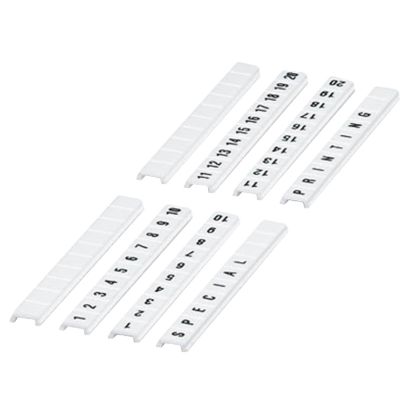 Picture of Marking strip, Linergy TR, clip in type, flat, 5mm, printed characters 41 to 50, printed horizontal, white, Set of 10