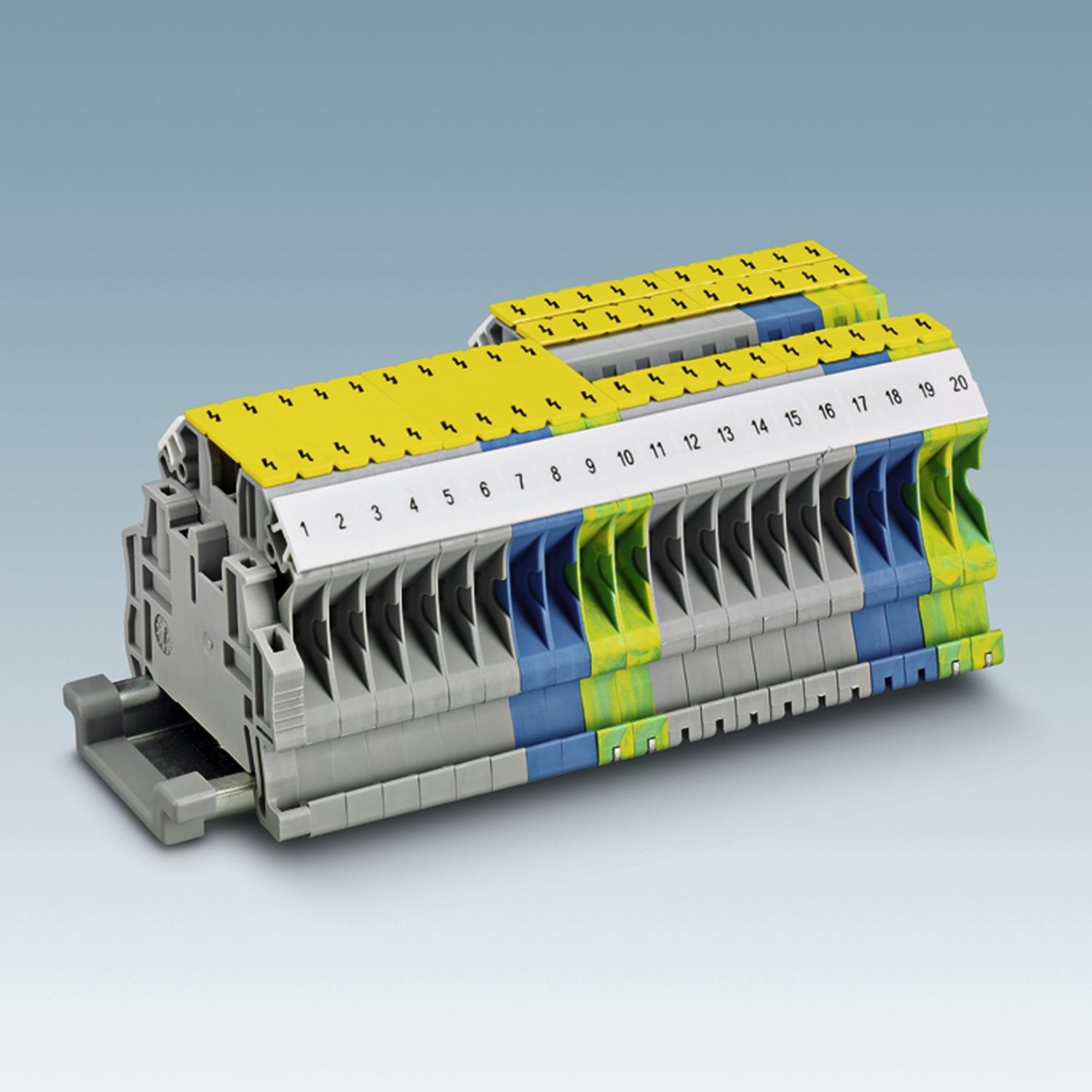 Picture of Warning label, Linergy TR terminals blocks, for 16mmÂ² screw terminal blocks, yellow