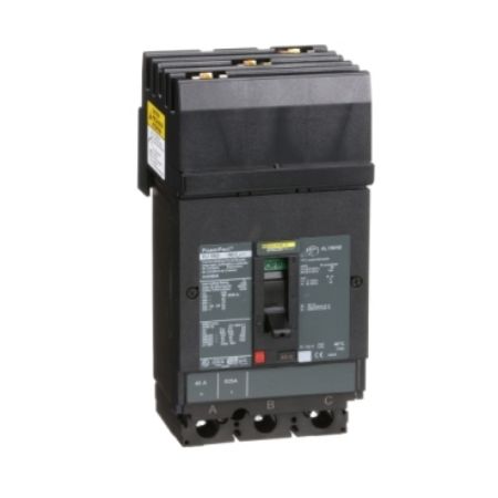 Picture of Circuit breaker, PowerPacT H, 40A, 3 pole, 600VAC, 25kA, I-Line, thermal magnetic, 80%, ABC