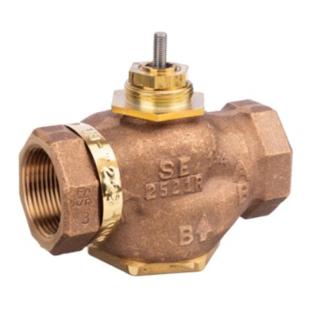 Picture of Venta, Globe Valve, 1-1/4 in, 2-way, straight threaded NPT, stem up closed, brass trim, 20 Cv