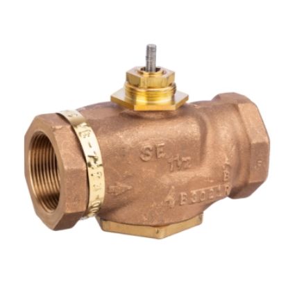Picture of Venta, Globe Valve, 1-1/2 in, 2-way, straight threaded NPT, stem up closed, brass trim, 28 Cv