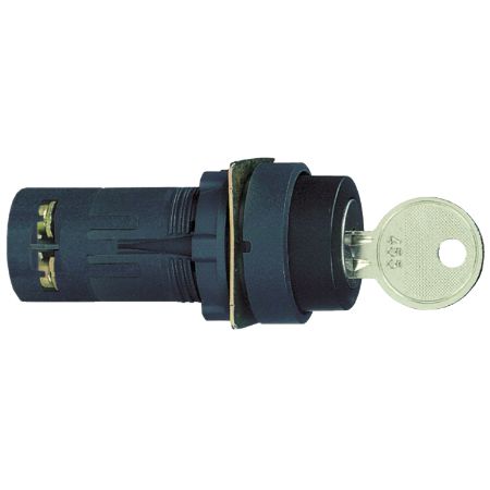 Picture of black selector switch + 22 keylock 2 positions - 1NO