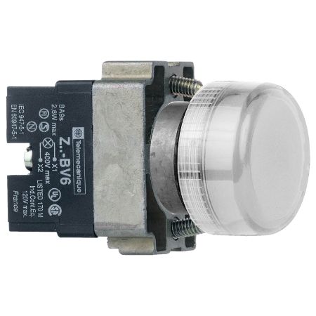 Picture of round pilot light Ø 22 - IP 66 - clear - BA 9s base - 380 V - lugs