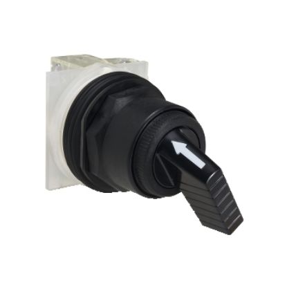 Picture of Selector switch head, Harmony 9001SK, plastic, standard handle, black, 30mm, 2 positions, spring return left to right