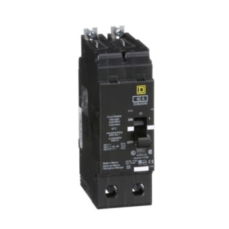Picture of Mini circuit breaker, E-Frame, 40A, 2 pole, 480Y/277 VAC, 25 kA max, bolt on