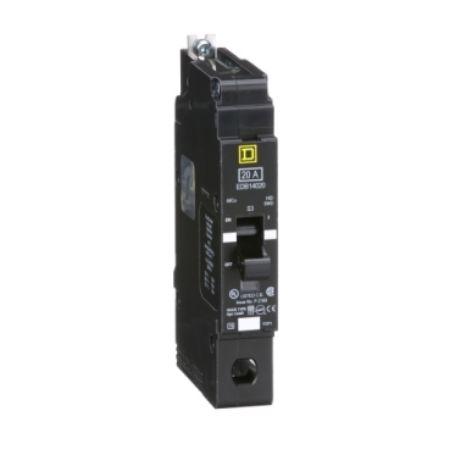 Picture of Mini circuit breaker, E-Frame, 20A, 1 pole, 277 VAC, 25 kA max, bolt on