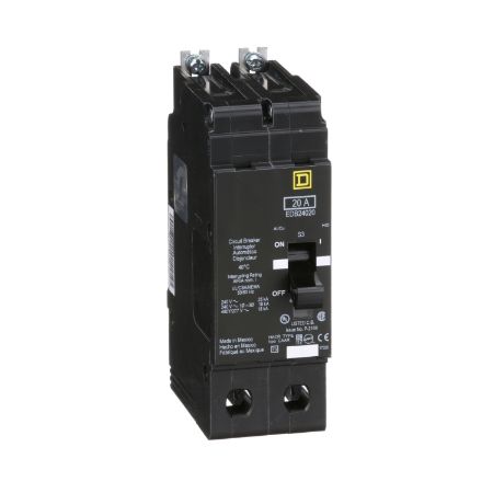 Picture of Mini circuit breaker, E-Frame, 20A, 2 pole, 480Y/277 VAC, 25 kA max, bolt on