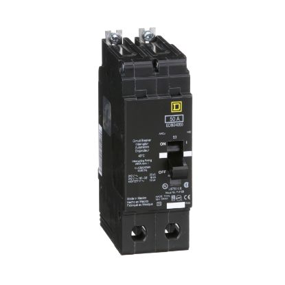 Picture of Mini circuit breaker, E-Frame, 50A, 2 pole, 480Y/277 VAC, 25 kA max, bolt on