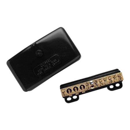 Picture of Clipsal MAX4, Maxi Neutral link 110 A 500 V 11 hole with cover back wiring Black