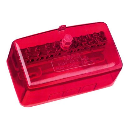 Picture of Clipsal MAX4, Maxi Active link 110 A 500 V 11 hole with cover front wiring Red