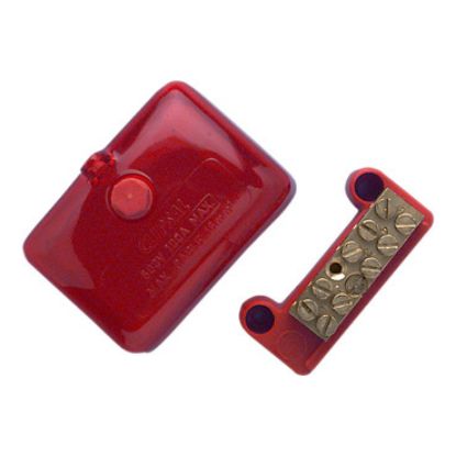 Picture of Clipsal MAX4, Mini Active link 100 A 500 V 5 hole with cover front wiring Red