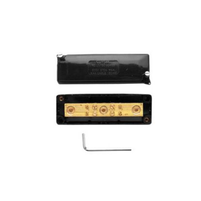 Picture of Clipsal MAX4, Maxi Neutral link 370 A 500 V 7 hole with cover front wiring Black