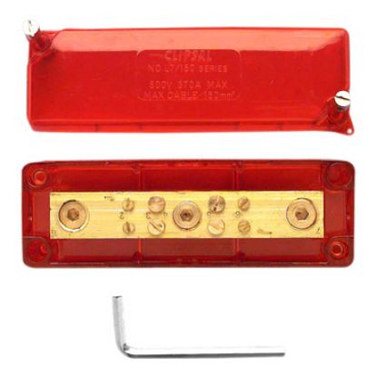 Picture of Clipsal MAX4, Maxi Active link 370 A 500 V 7 hole with cover front wiring Red