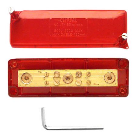 Picture of Clipsal MAX4, Maxi Active link 370 A 500 V 7 hole with cover front wiring Red