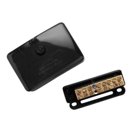 Picture of Clipsal MAX4, Mini Neutral link 100 A 500 V 8 hole with cover front wiring Black