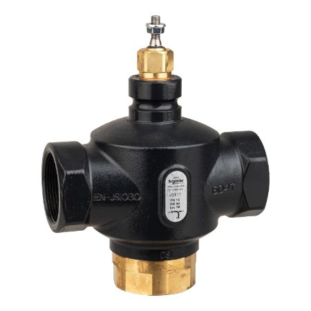 Picture of Venta V311T Globe Valve, 3-Way, PN16, Rp 2 Internal Thread, DN50, 38 Kvs, Nodular Iron, Brass plug.