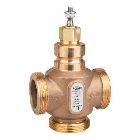 Picture of Venta V341 Globe Valve, 3-Way, PN16, G 2 External Thread, DN32, Kvs 16, Bronze Body, Stainless Steel Trim.