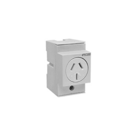 Picture of Clipsal MAX4, Socket outlet DIN Mounted 20 A 250 V 3 pin 2.5 module double pole