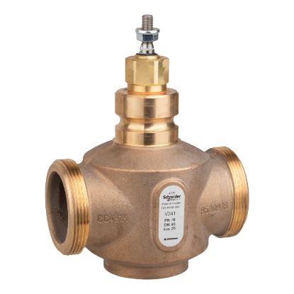 Picture of Venta V241 Globe Valve, 2-Way, PN16, G 2-1/4 External Thread, DN40, Kvs 25, Bronze Body, Stainless Trim, Stem Up Closed.