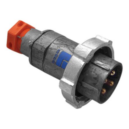 Picture of Metal Clad, Plug Top, Angled, 500V, 50A, 4 Round PIN, Screw Ring