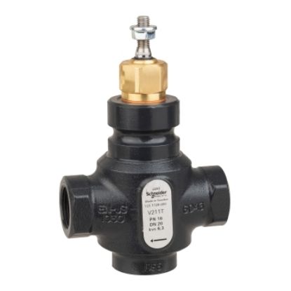 Picture of Venta V211T Globe Valve, 2-Way, PN16, Rp 3/4 Internal thread, DN20, 6.3 Kvs, Nodular Iron, Brass Plug, Stem Up Closed.