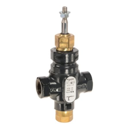 Picture of Venta V311T Globe Valve, 3-Way, PN16, Rp 1/2 Internal Thread, DN15, 2.5 Kvs, Nodular Iron, Brass plug.